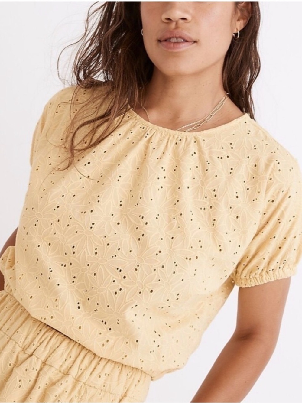 Eyelet Michele Bubble Top in Dream-On Daisies